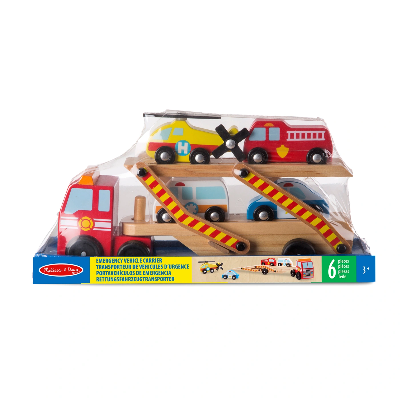 CAMION TRANSPORTADOR CON VEHICULO DE EMERGENCIA MELISSA AND DOUG - 1