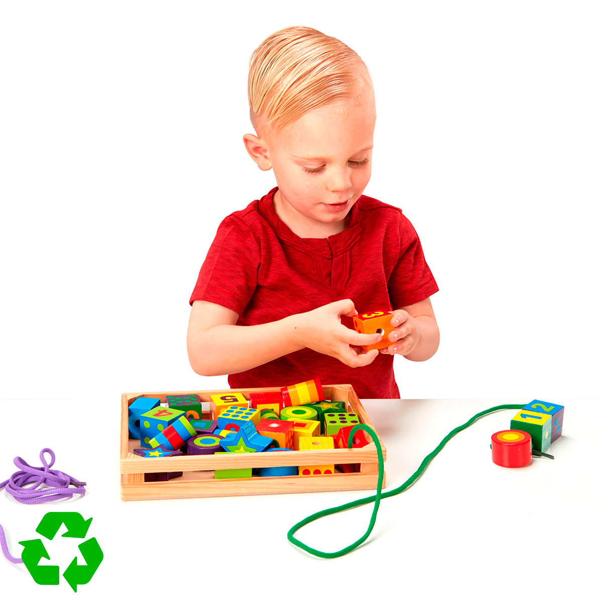 JUEGO DE ENCAJE DE MADERA CON CORDONES MELISSA & DOUG - 3