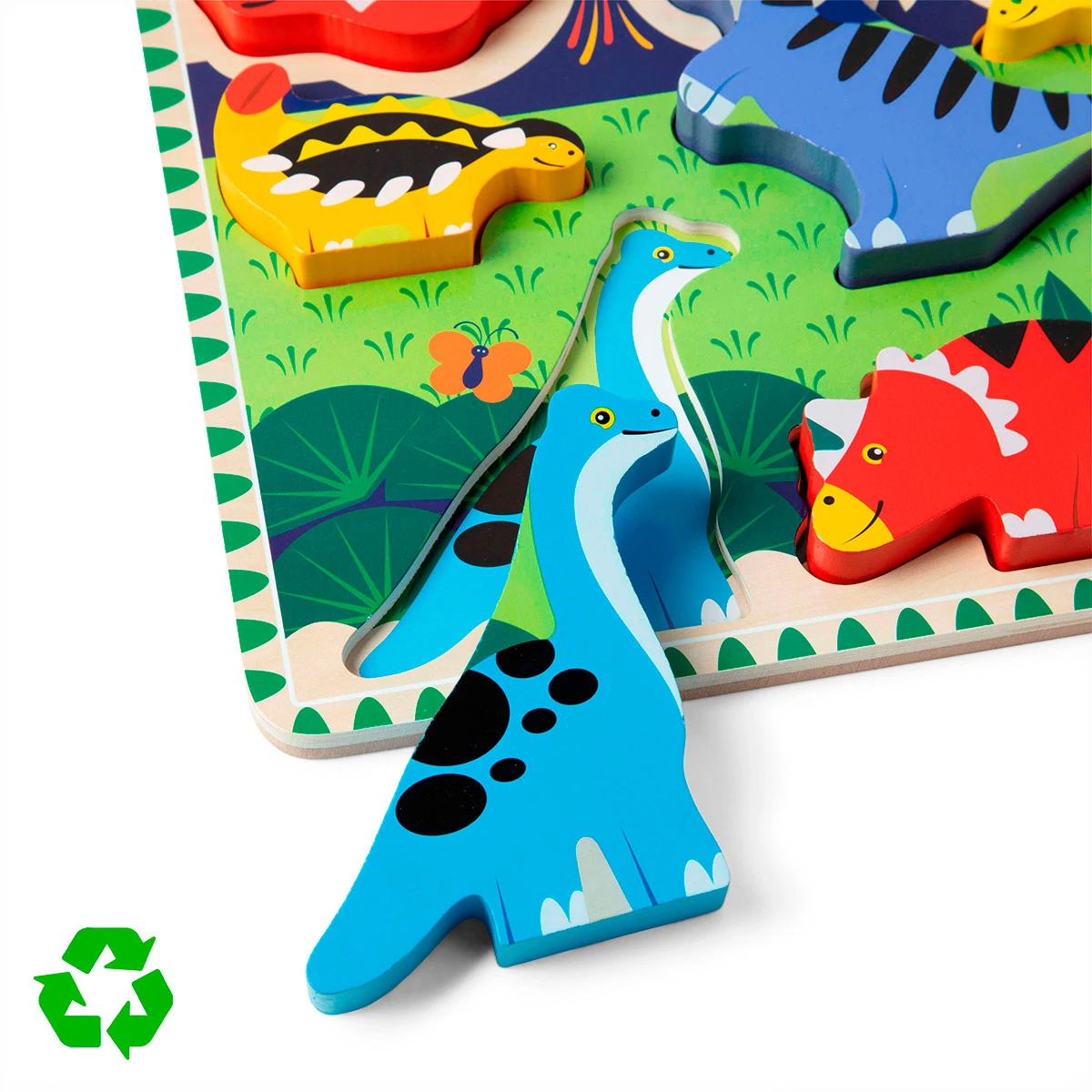 ROMPECABEZAS MELISSA & DOUG ENCAJE DINOSAURIO DE MADERA - 2