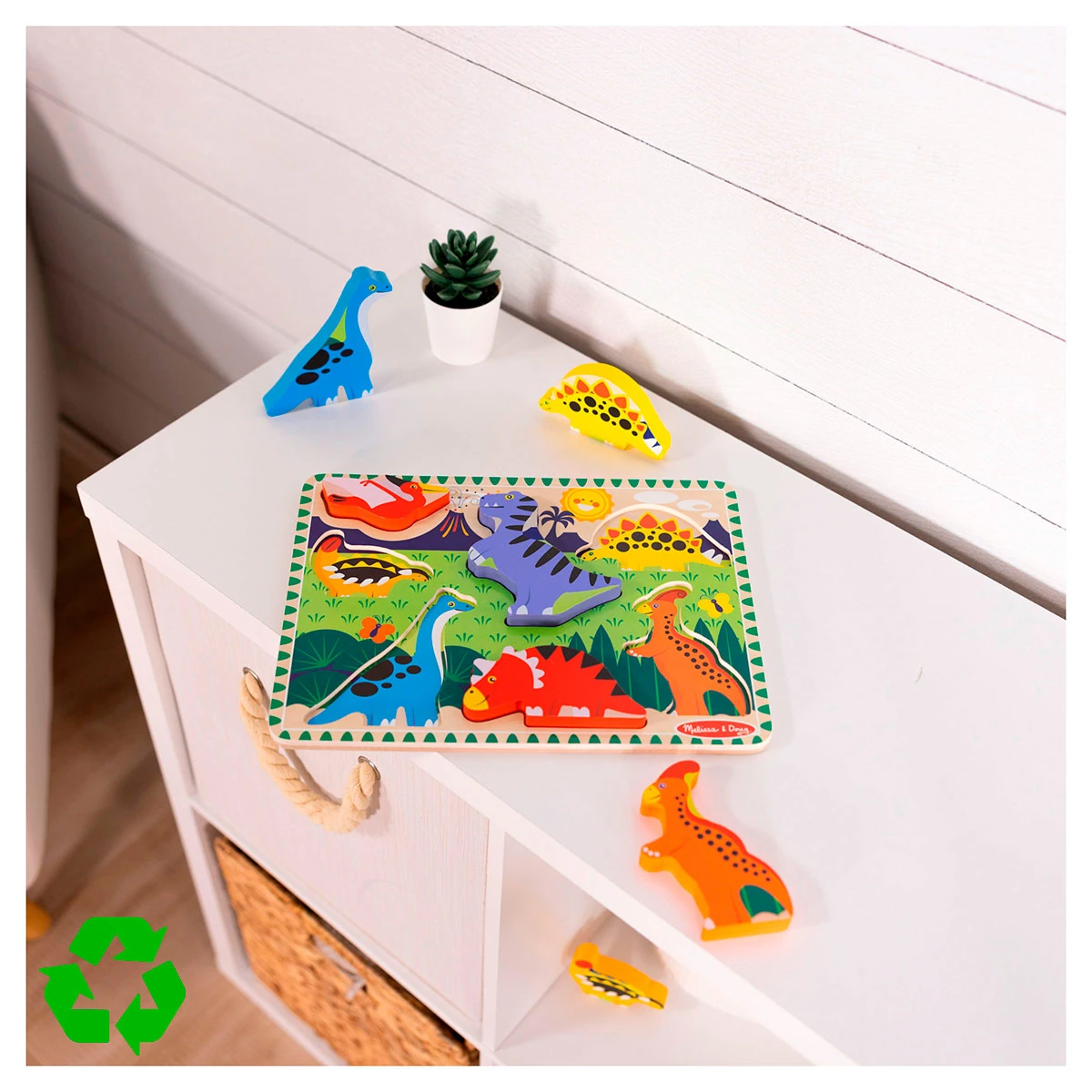 ROMPECABEZAS MELISSA & DOUG ENCAJE DINOSAURIO DE MADERA - 3