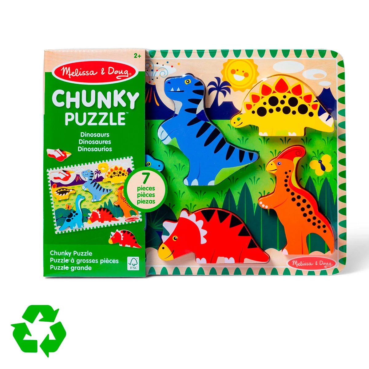 ROMPECABEZAS MELISSA & DOUG ENCAJE DINOSAURIO DE MADERA - 5