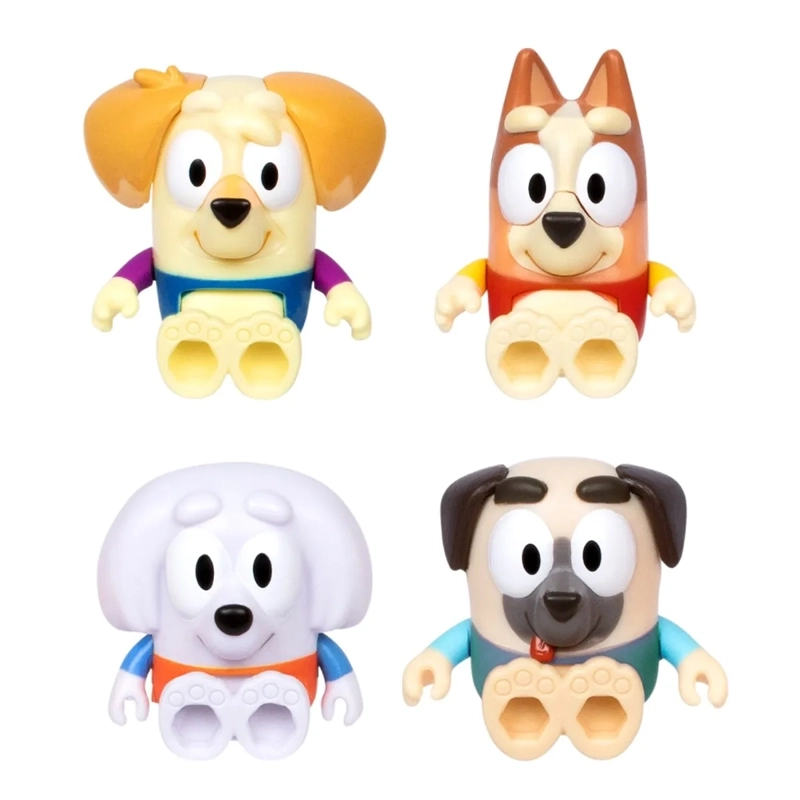 FIGURAS ACCIÓN BLUEY PARQUE ACUATICO BINGO Y SUS AMIGOS PACK X4 - 3