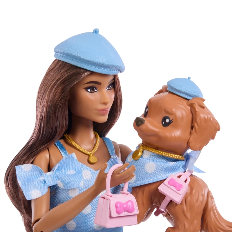 BARBIE FASHION BEAUTY MUÑECA LOOKS IGUALES TERESA Y PERRITO - 4