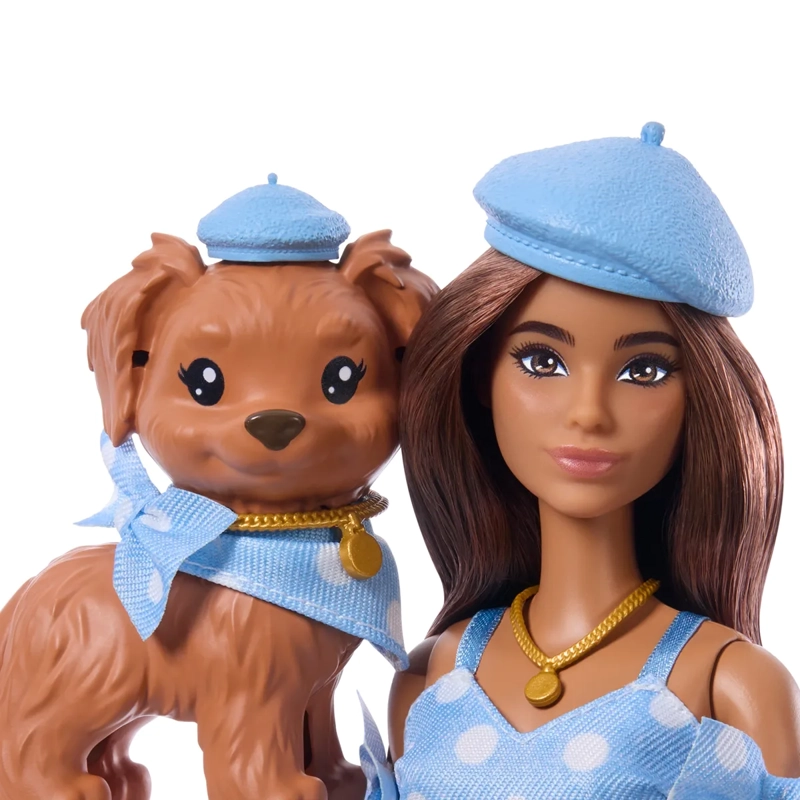 BARBIE FASHION BEAUTY MUÑECA LOOKS IGUALES TERESA Y PERRITO - 5