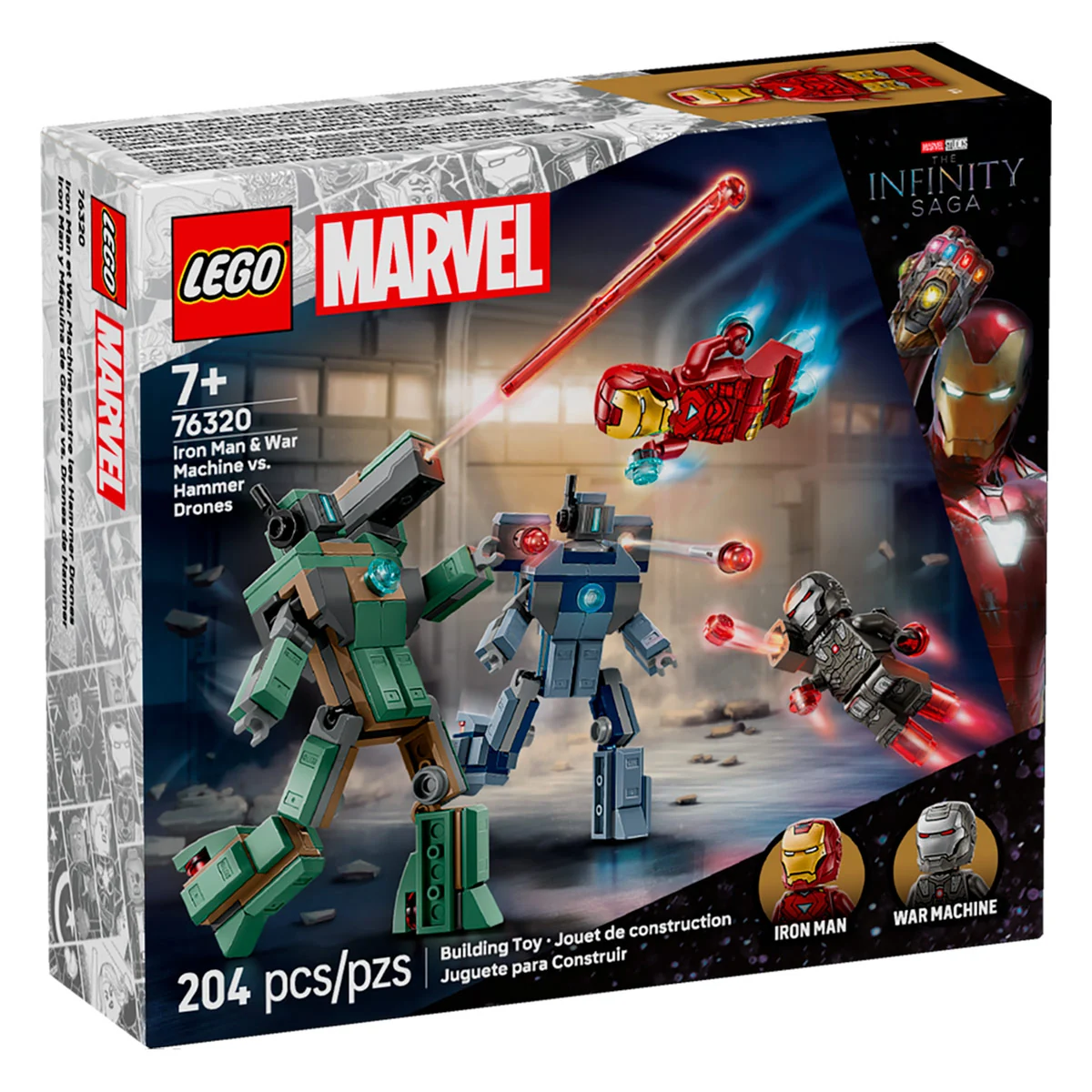 BLOQUE DE CONSTRUCCIÓN LEGO IRON MAN Y MAQUINA DE GUERRA VS DRONES DE HA - 2