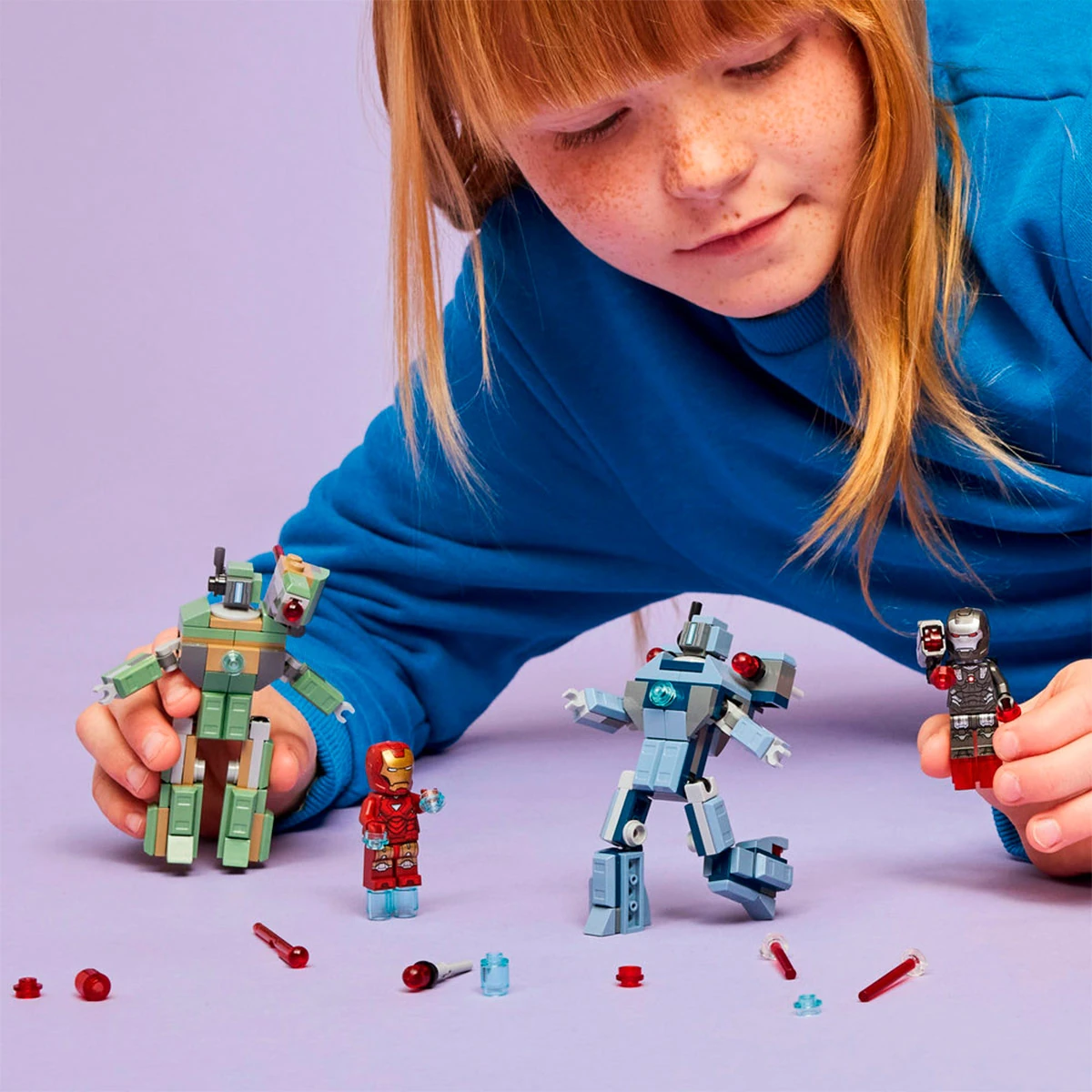 BLOQUE DE CONSTRUCCIÓN LEGO IRON MAN Y MAQUINA DE GUERRA VS DRONES DE HA - 3