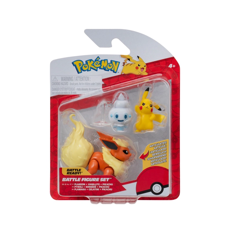 PACK X3 FIGURAS PIKACHU, VANILLITE, FLAREO - 2
