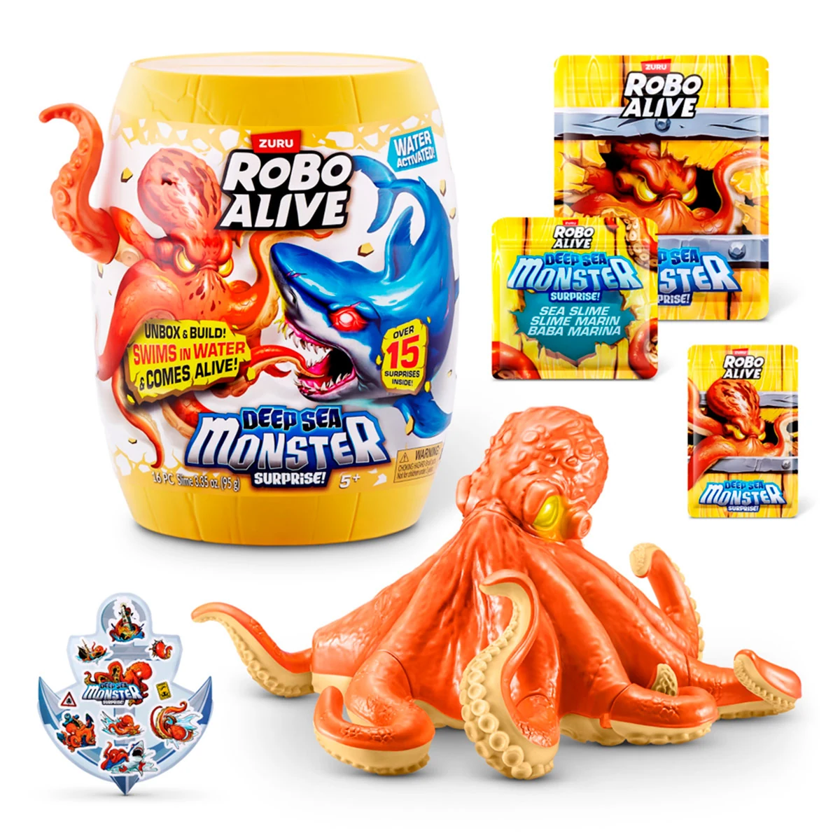 SET SORPRESA MONSTRUO MARINO ROBO ALIVE  - 6