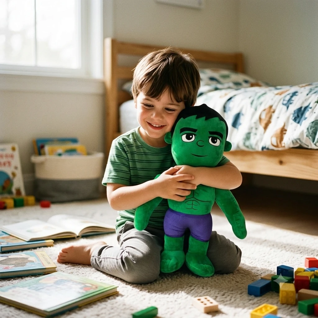 PELUCHE 51CM C/ SONIDO & TELA SUAVE HULK VERDE - 1