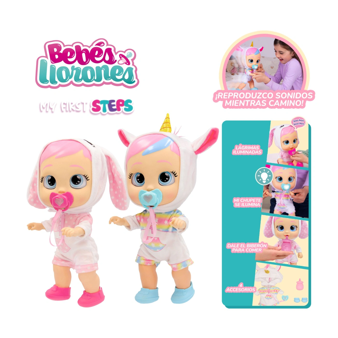MUÑECA CRY BABIES MIS PRIMEROS PASOS - 2