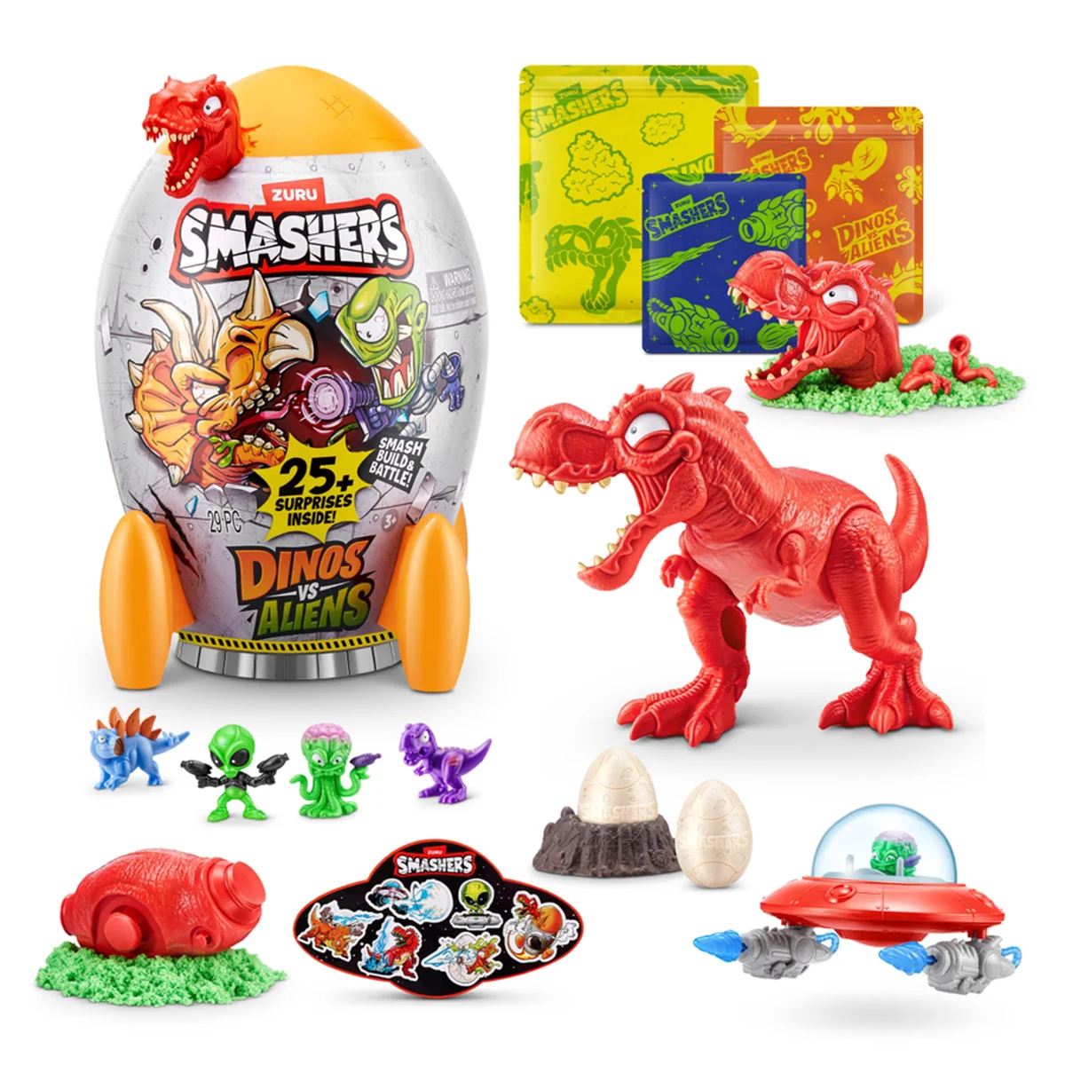FIGURA DE ACCIÓN SMASHERS COHETE DINOS VS ALIENS - 5