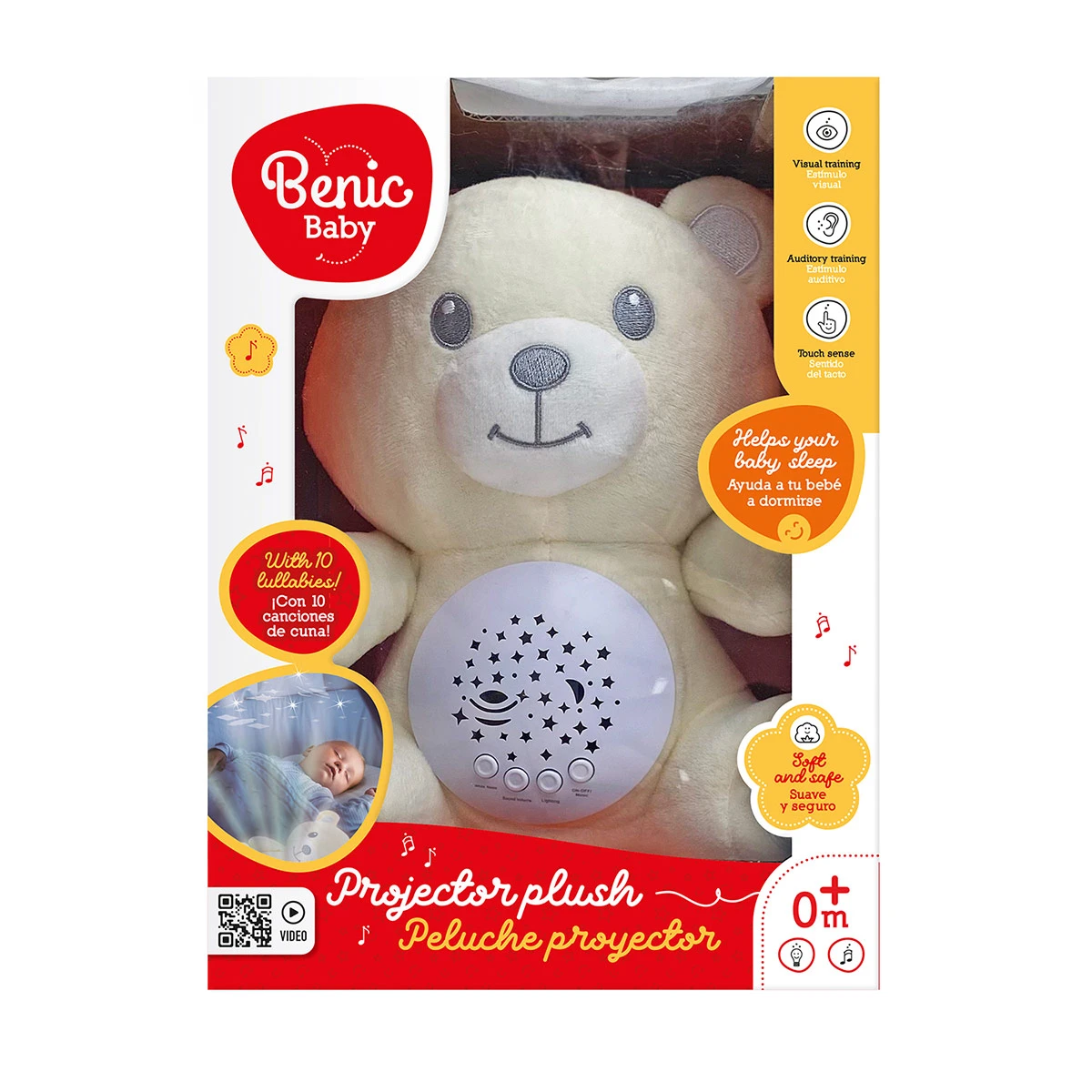 PELUCHE BERNIC BABY OSO BEBE PROYECTOR DE LUCES Y SONIDO - 1