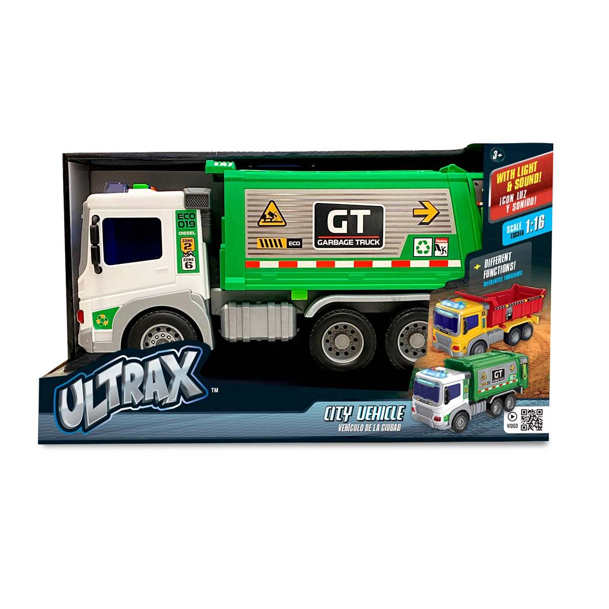 VEHÍCULO DE JUGUETE ULTRAX CAMIÓN DE RECICLAJE A FRICCIÓN - 1