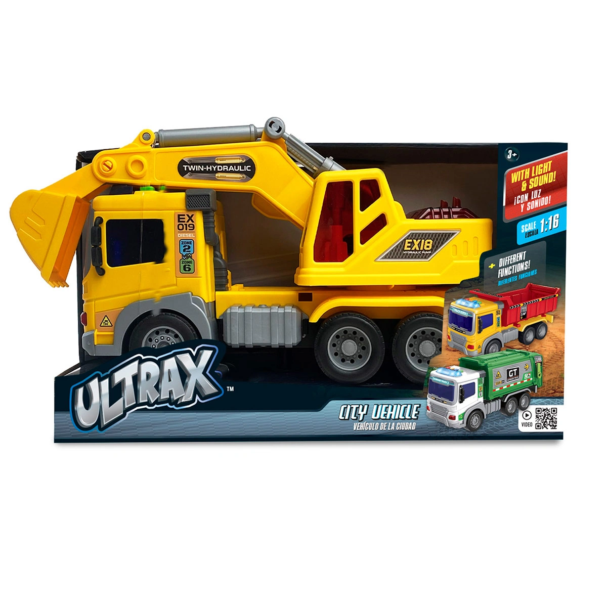 VEHÍCULO DE JUGUETE ULTRAX CAMIÓN EXCAVADORA A FRICCIÓN - 1