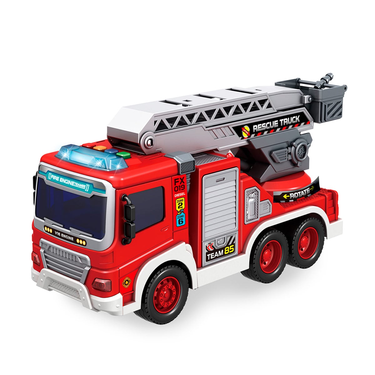 VEHÍCULO DE JUGUETE ULTRAX CAMIÓN DE BOMBEROS  1 A FRICCIÓN - 3