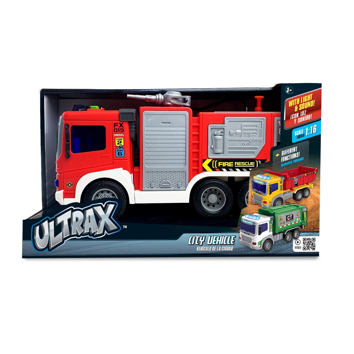 VEHÍCULO DE JUGUETE ULTRAX CAMIÓN DE BOMBEROS 2 A FRICCIÓN - 1