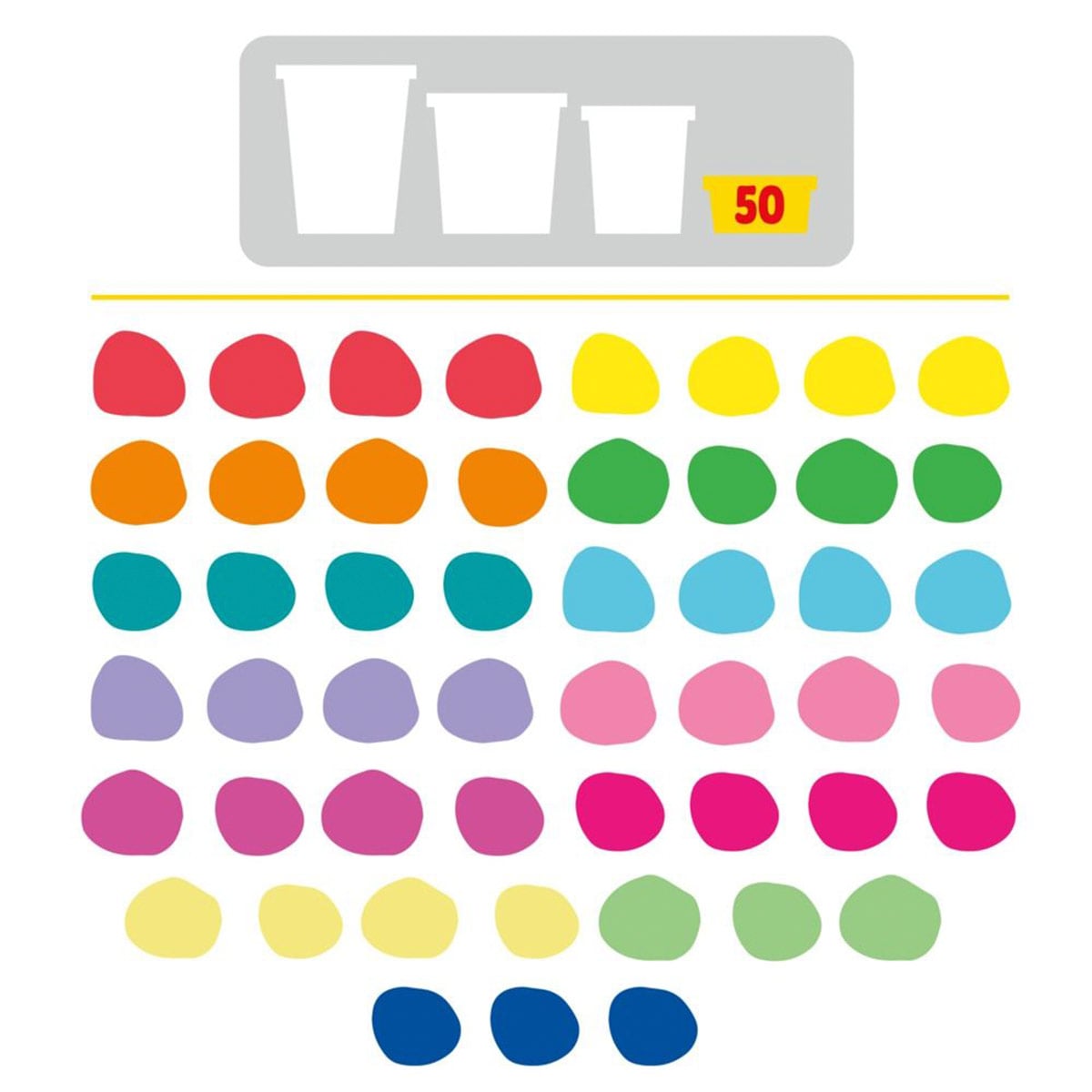 MASAS Y PLASTILINAS PLAY DOH 50 PACK COLORES DEL ARCOÍRIS - 6