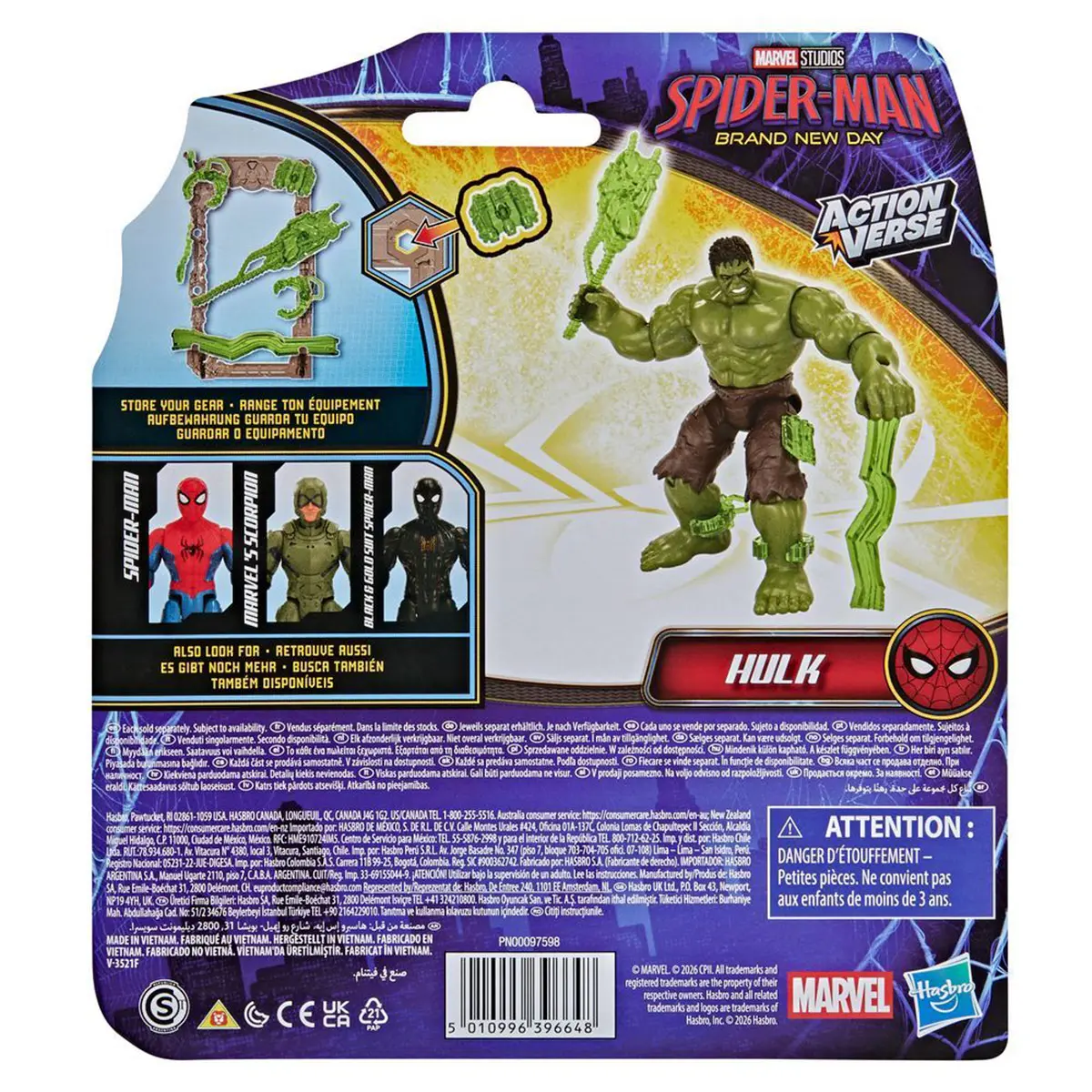 FIGURA DE ACCIÓN SPIDERMAN ACTIONVERSE BRAND NEW DAY HULK - 4