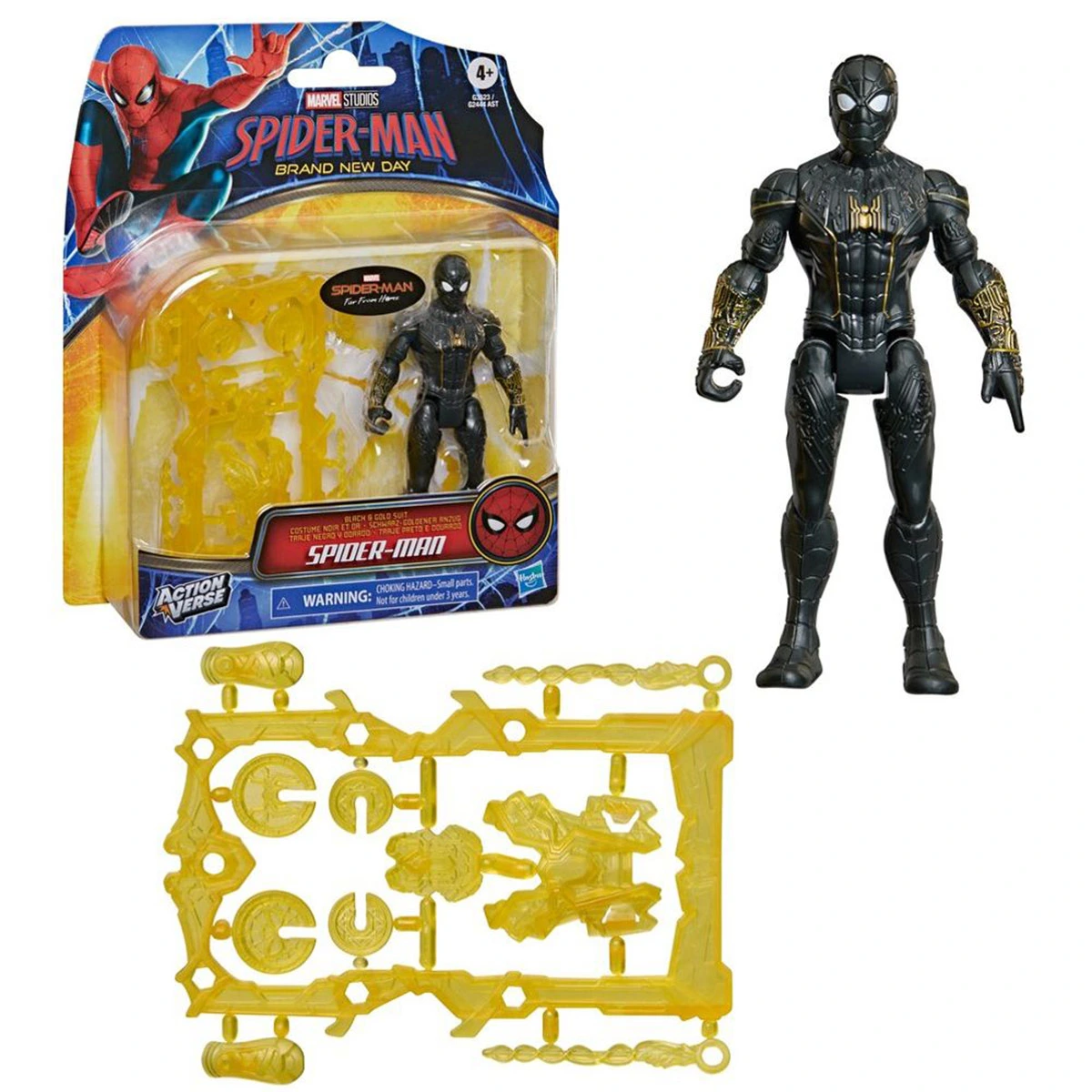 FIGURA DE ACCIÓN MARVEL LEJOS DE CASA ACTIONVERSE TRAJE NEGRO Y DORADO SPIDERMAN - 3