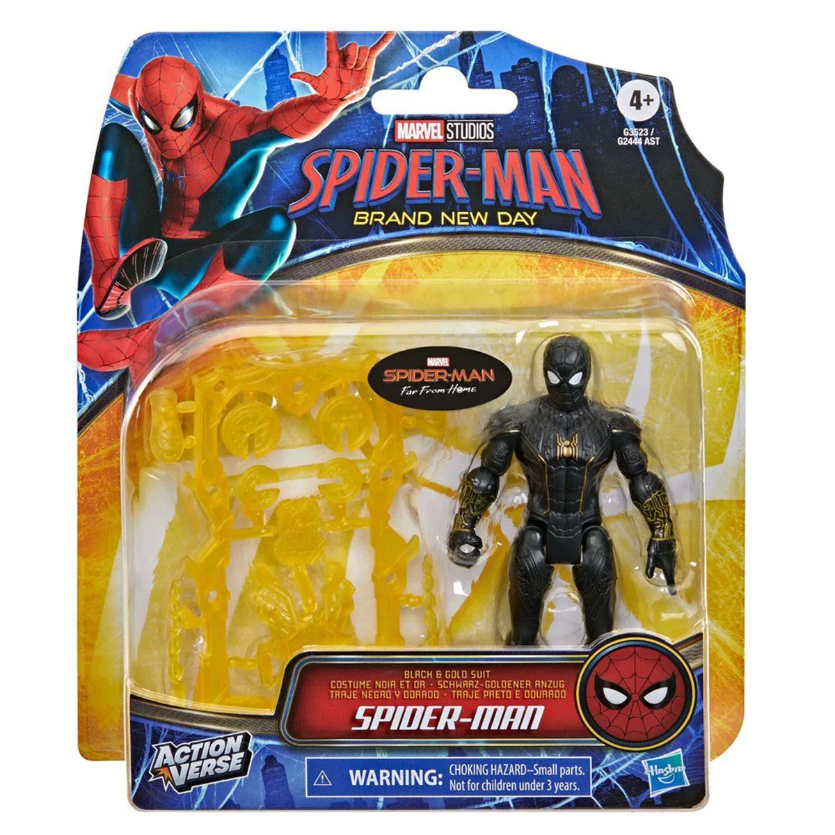 FIGURA DE ACCIÓN MARVEL LEJOS DE CASA ACTIONVERSE TRAJE NEGRO Y DORADO SPIDERMAN - 10