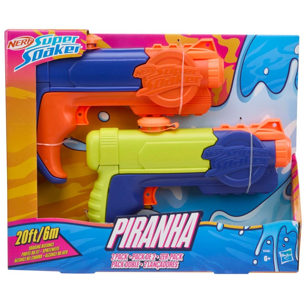LANZADOR NERF SUPER SOAKER PIRANHA, PACK DOBLE - 3