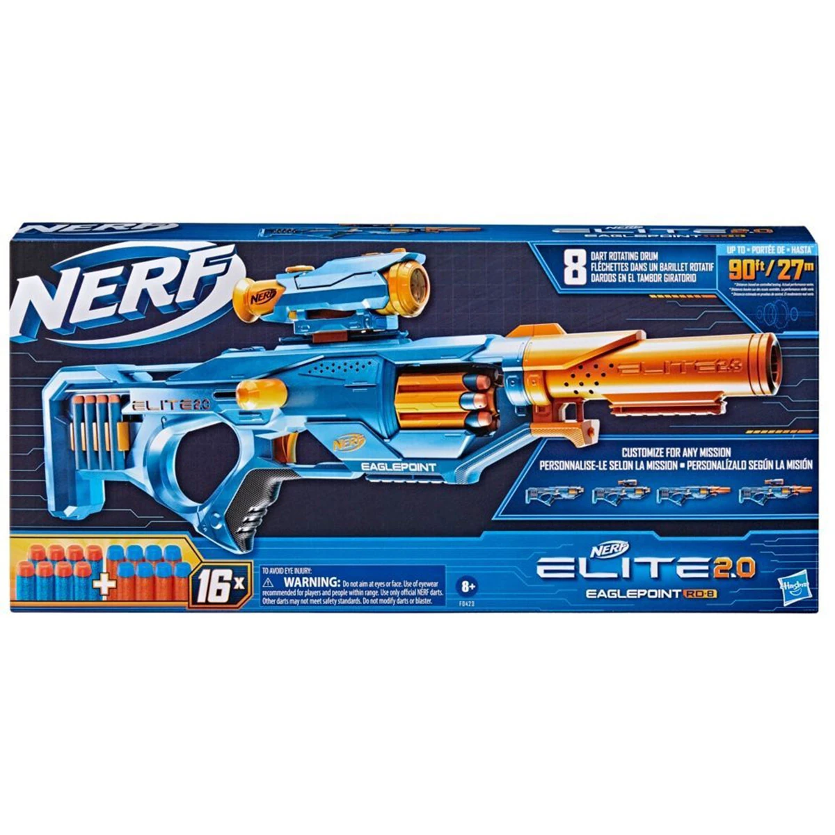 LANZADOR NERF ELITE 2.0 EAGLEPOINT RD-8 - 1