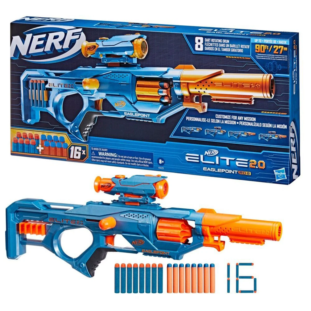 LANZADOR NERF ELITE 2.0 EAGLEPOINT RD-8 - 3