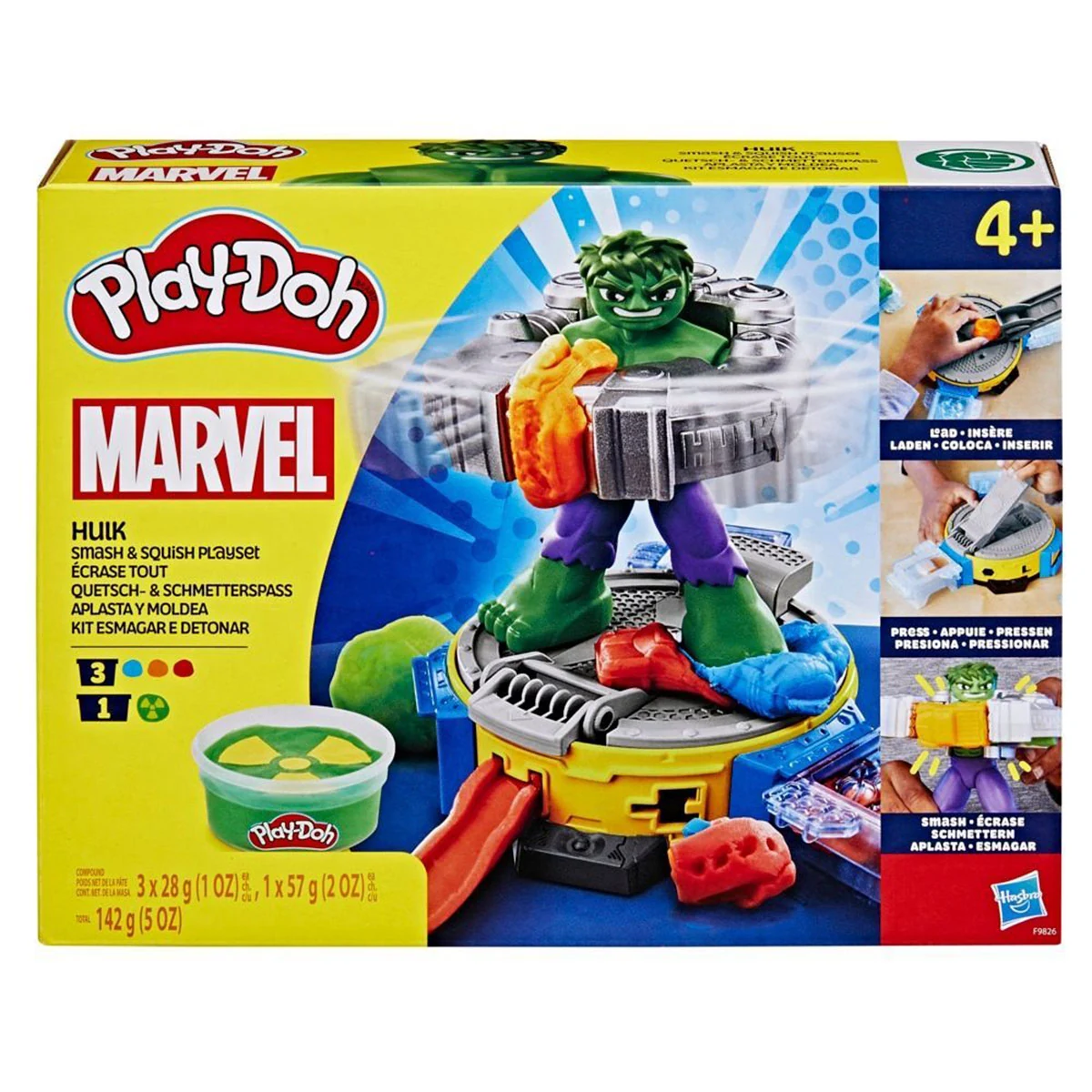 MASAS Y PLASTILINAS PLAY DOH MARVEL HULK APLASTA Y MOLDEA - 1
