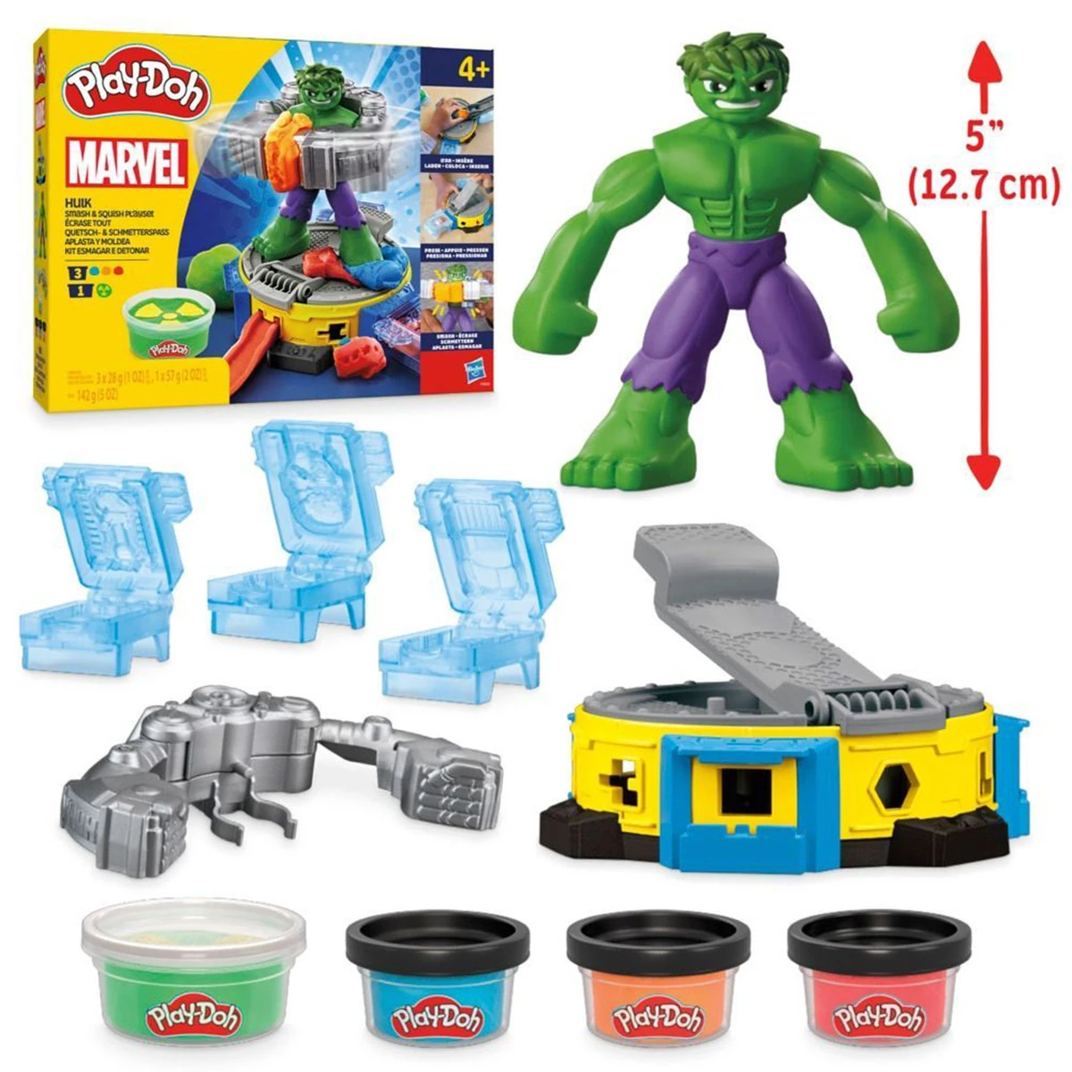 MASAS Y PLASTILINAS PLAY DOH MARVEL HULK APLASTA Y MOLDEA - 5