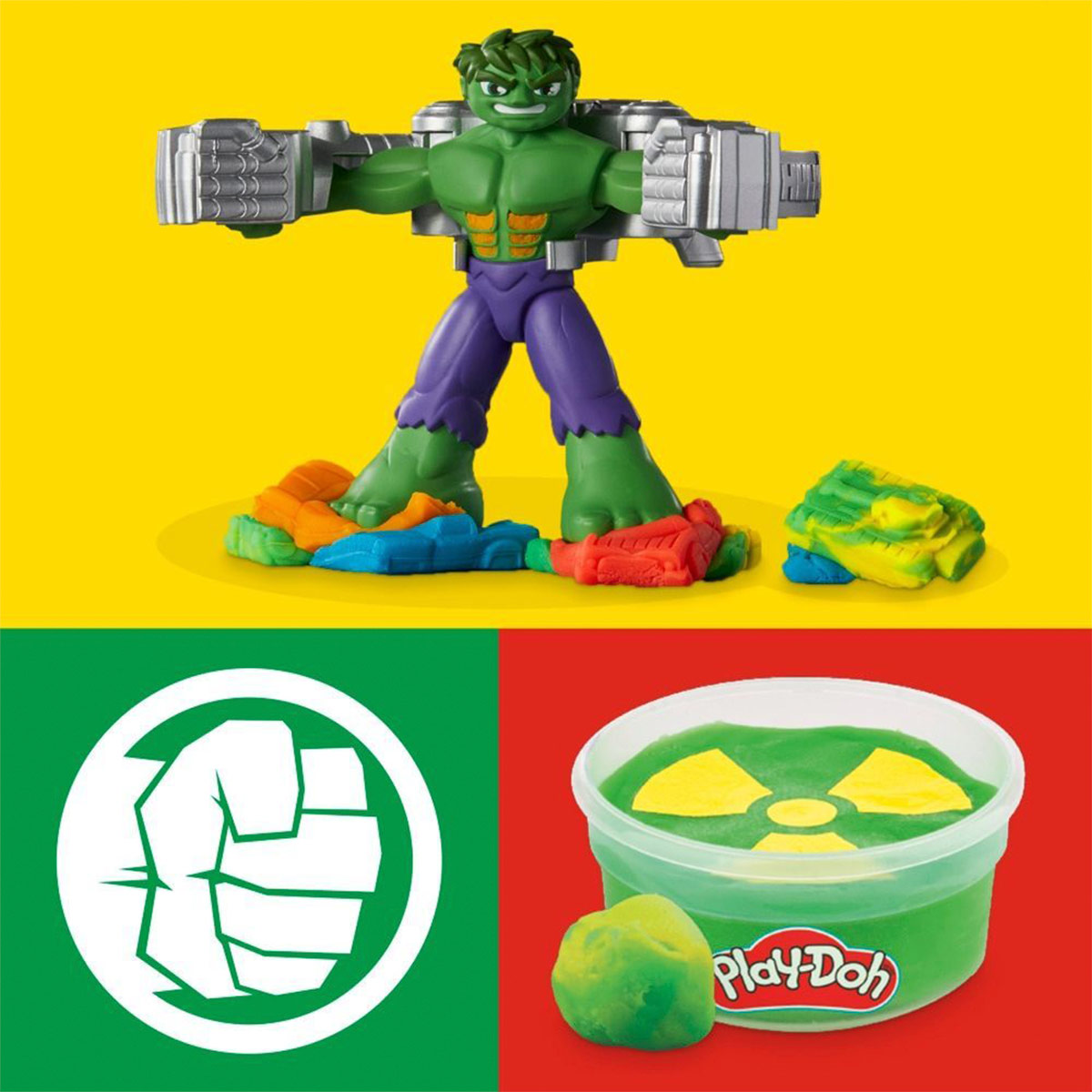 MASAS Y PLASTILINAS PLAY DOH MARVEL HULK APLASTA Y MOLDEA - 7