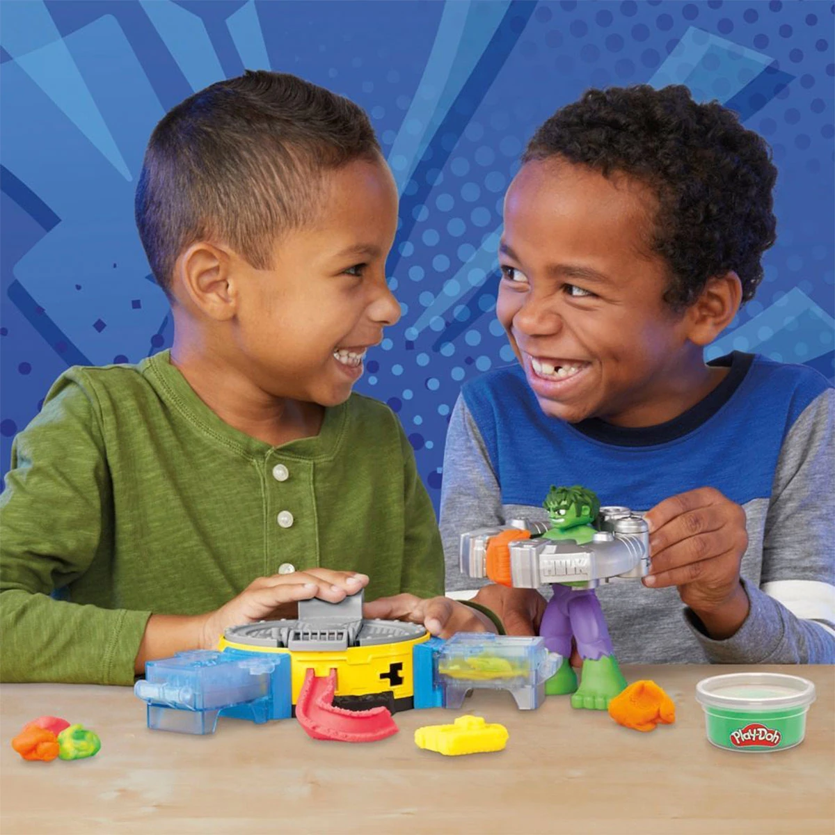 MASAS Y PLASTILINAS PLAY DOH MARVEL HULK APLASTA Y MOLDEA - 9