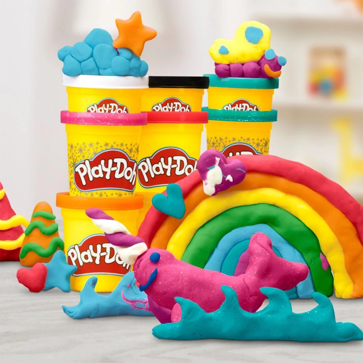 MASAS Y PLASTILINAS PLAY DOH SET BRILLANTES CREACIONES - 6