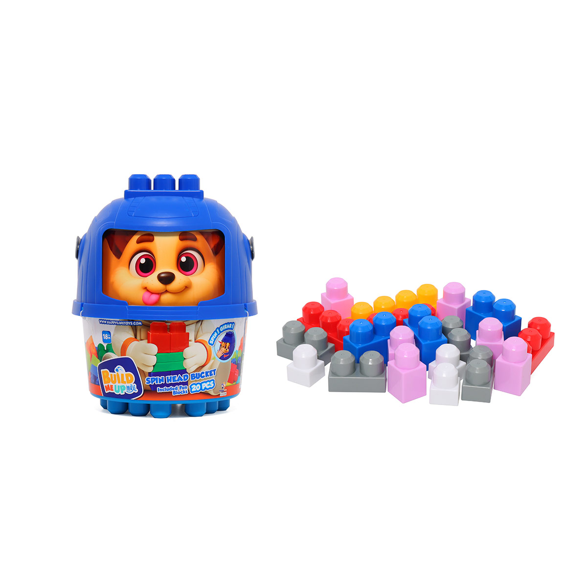 BLOQUES DE CONTRUCCIÓN HAPPY LINE BUCKET GIRA LA CABEZA DE ANIMAL 20 PIEZAS - 8