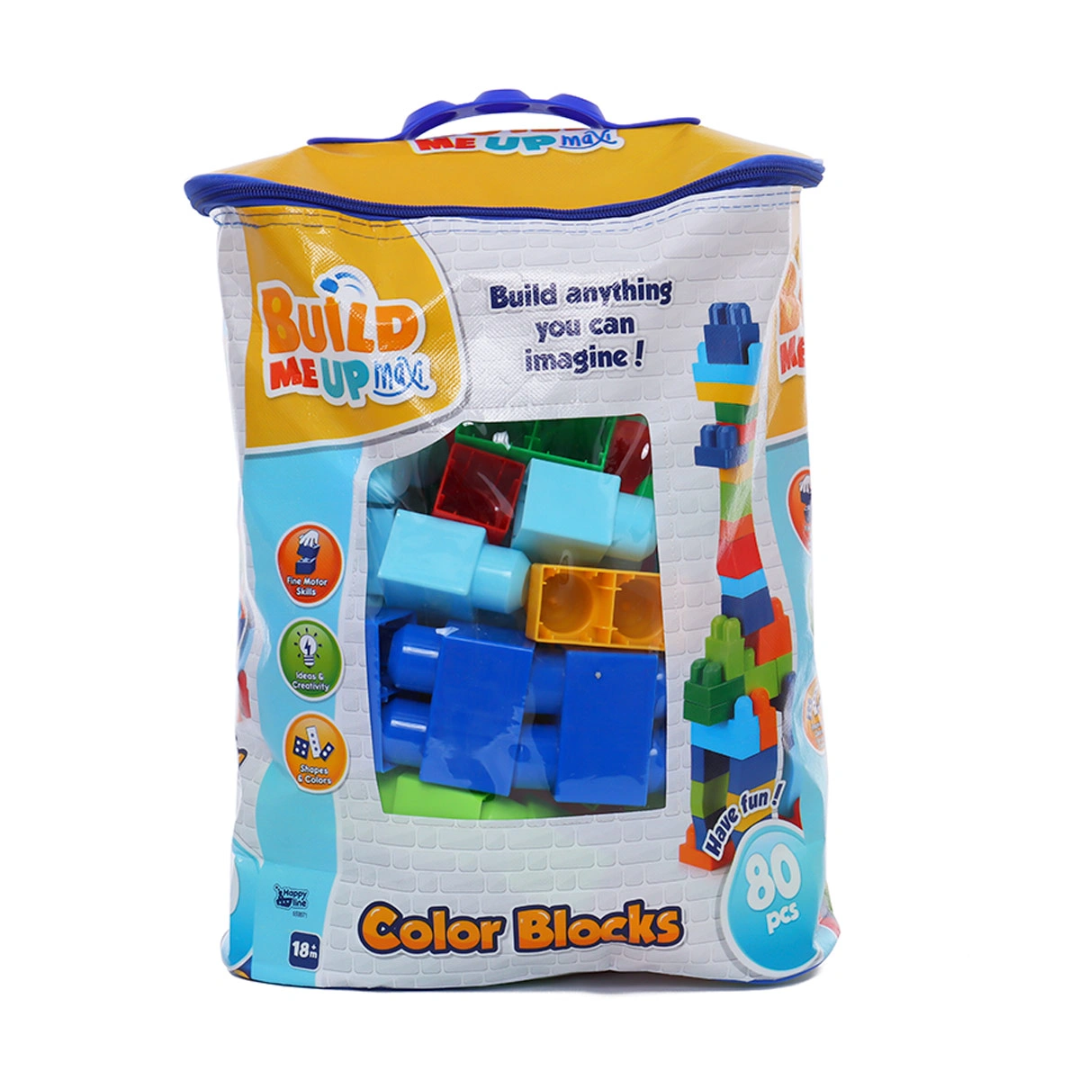 BLOQUES DE CONSTRUCCIÓN HAPPY LINE MAXI BLOQUES EN BOLSA 80 PIEZAS  - 1