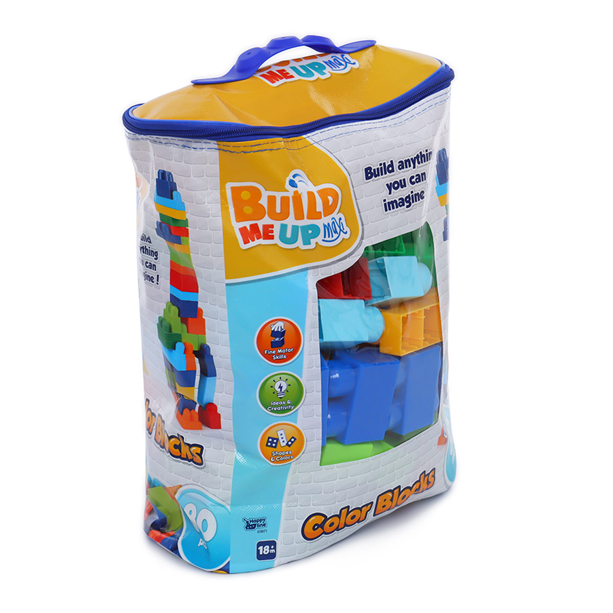 BLOQUES DE CONSTRUCCIÓN HAPPY LINE MAXI BLOQUES EN BOLSA 80 PIEZAS  - 2