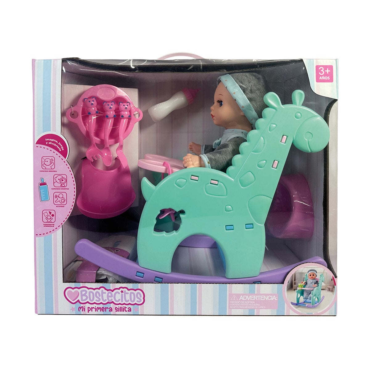 MUÑECA BOSTECITOS CON SILLA BALANCIN - 1