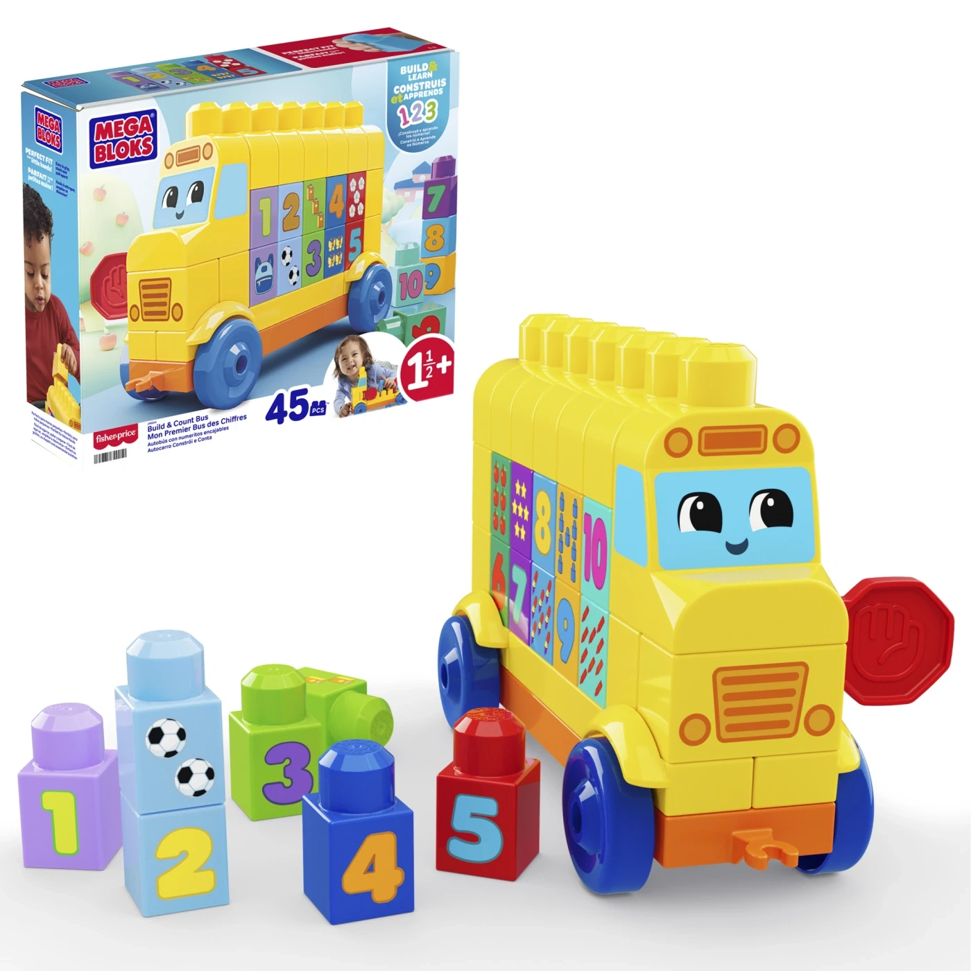 AUTOBÚS DE NÚMEROS ARMA Y CUENTA MEGA BLOKS - 1