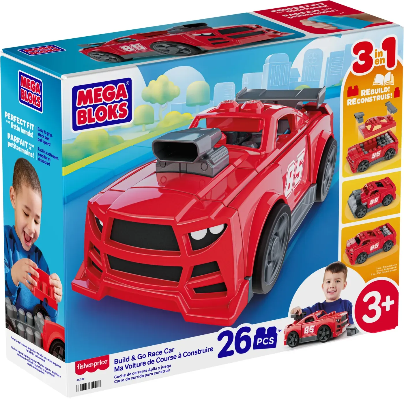 3 EN 1 AUTO ARMA Y ACELERA MEGA BLOKS - 1