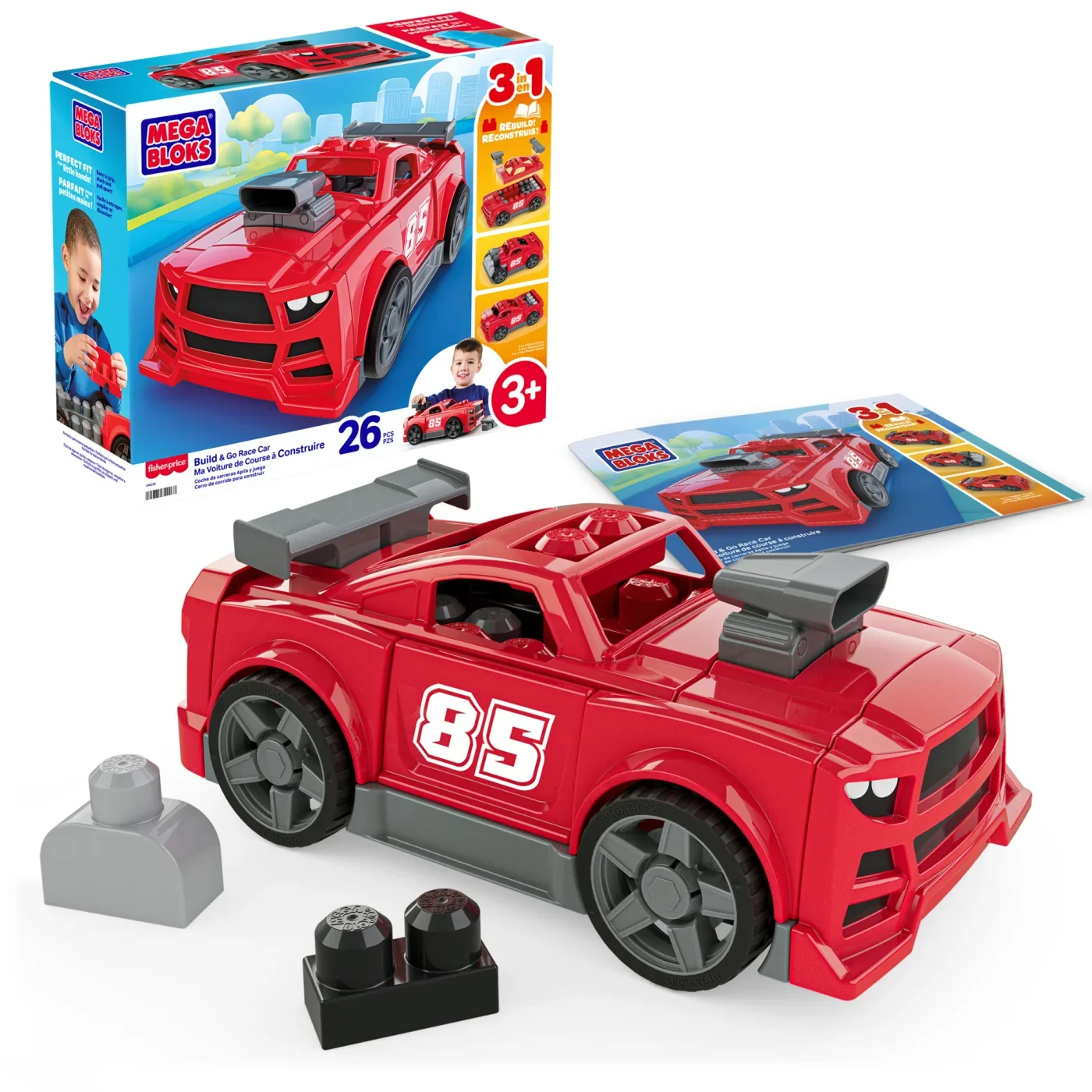 3 EN 1 AUTO ARMA Y ACELERA MEGA BLOKS - 2