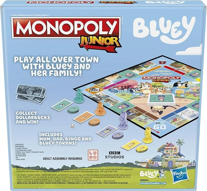 MONOPOLY JUNIOR BLUEY F5687  - 2