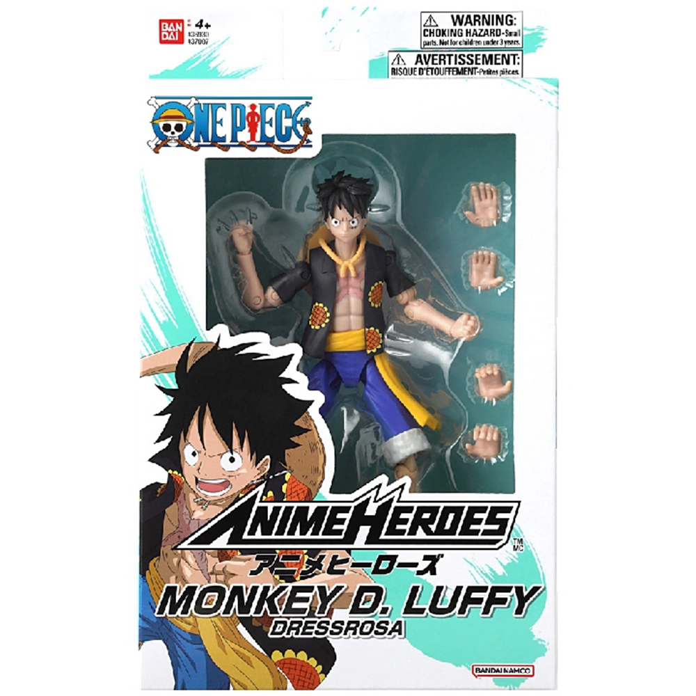 FIGURA DE ACCIÓN BANDAI ONE PIECE 37007 - MONKEY D LUFFY DRESSROSA VERSION 7TH WAVE 16CM - 7