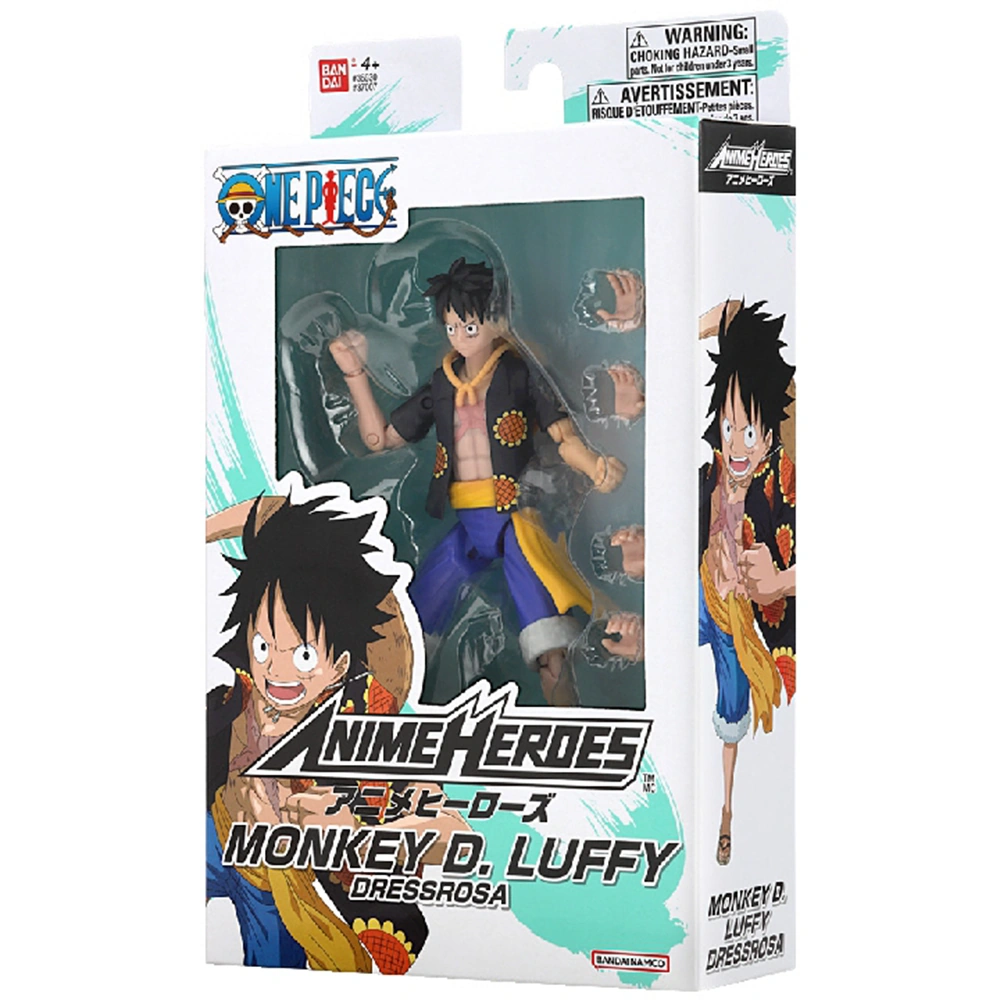 FIGURA DE ACCIÓN BANDAI ONE PIECE 37007 - MONKEY D LUFFY DRESSROSA VERSION 7TH WAVE 16CM - 8
