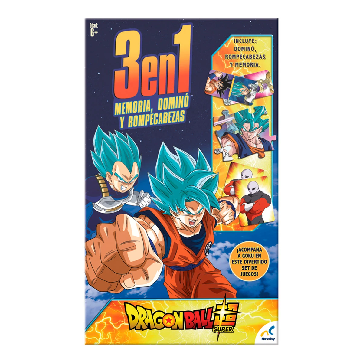 SET DE JUEGOS EN 3 EN 1 (MEMORIA, DOMINO, ROMPECABEZAS) DRAGON BALL SUPER  JUEGOS DE MESA LICENCIA - 1