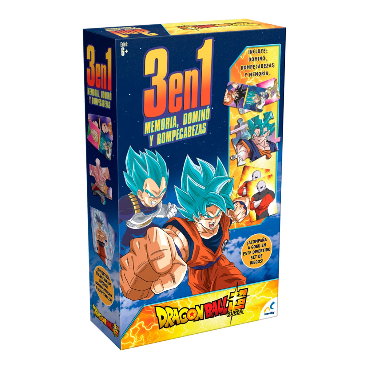 SET DE JUEGOS EN 3 EN 1 (MEMORIA, DOMINO, ROMPECABEZAS) DRAGON BALL SUPER  JUEGOS DE MESA LICENCIA - 2