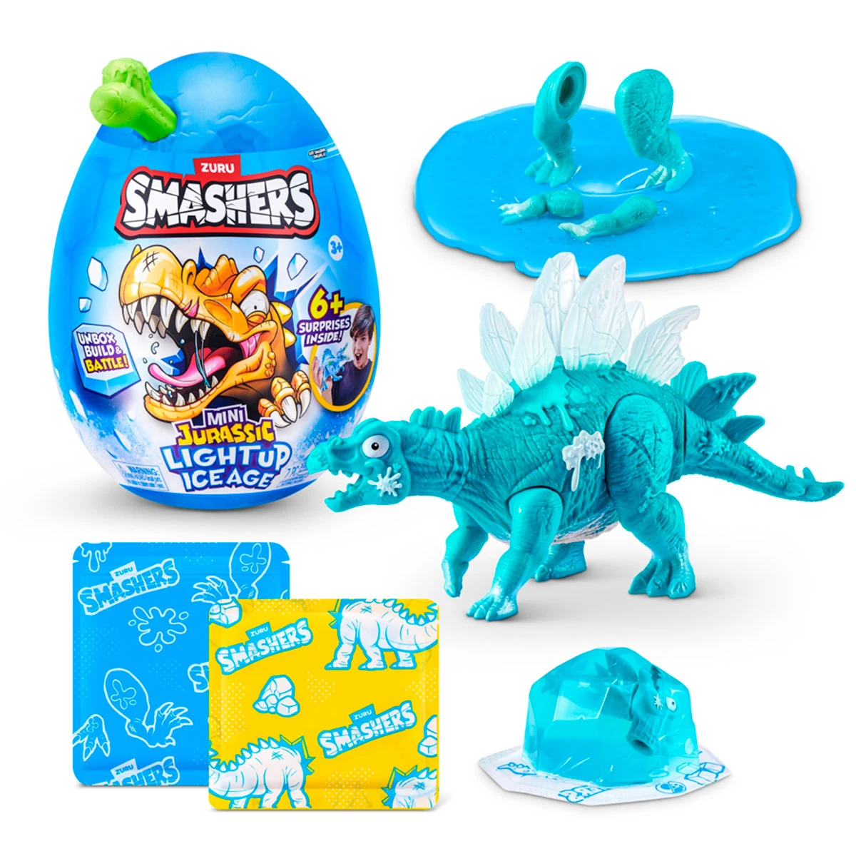 FIGURA DE ACCIÓN SMASHERS DINO PEQUEÑO EDAD DE HIELO LUMINOSO SORPRESA - 1