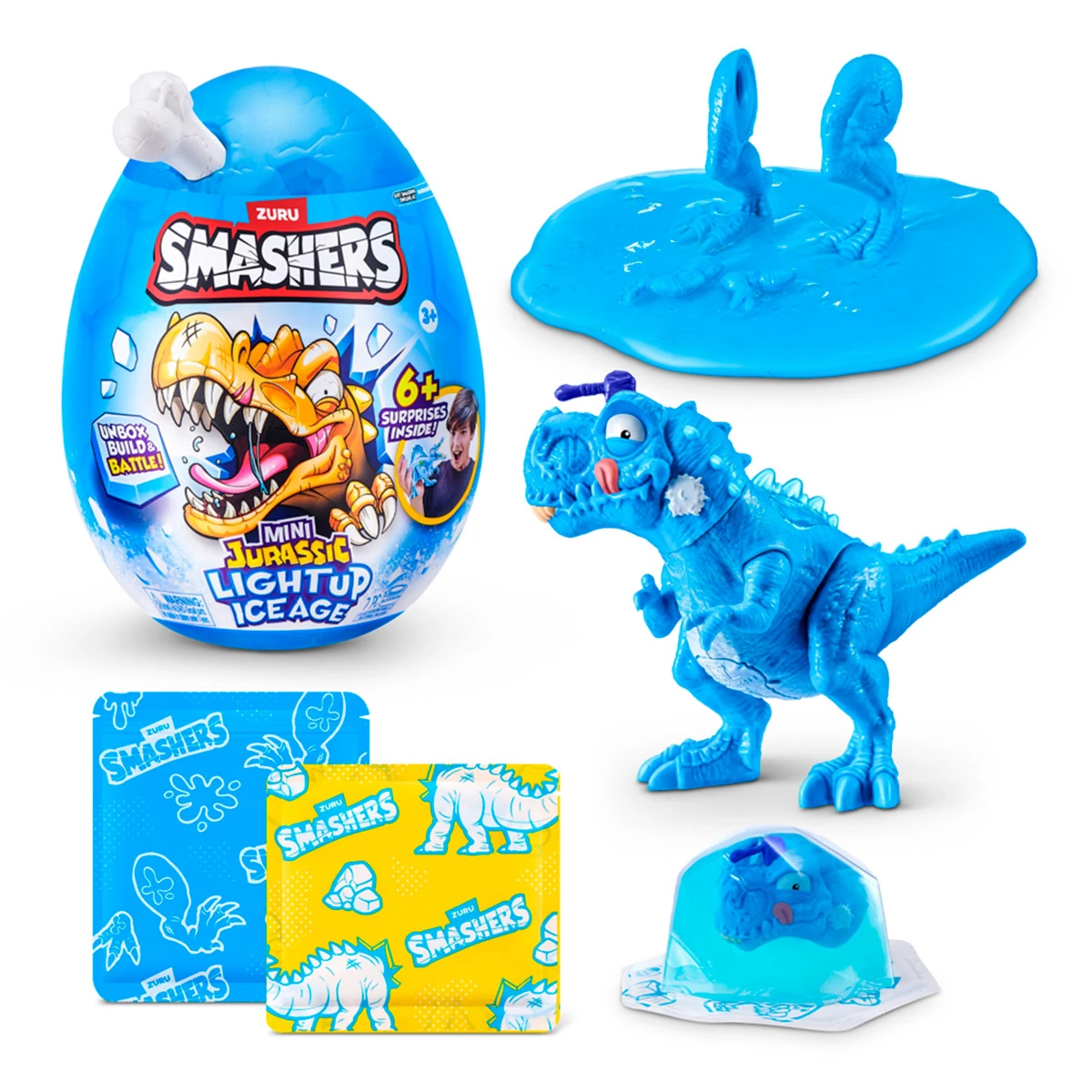 FIGURA DE ACCIÓN SMASHERS DINO PEQUEÑO EDAD DE HIELO LUMINOSO SORPRESA - 2