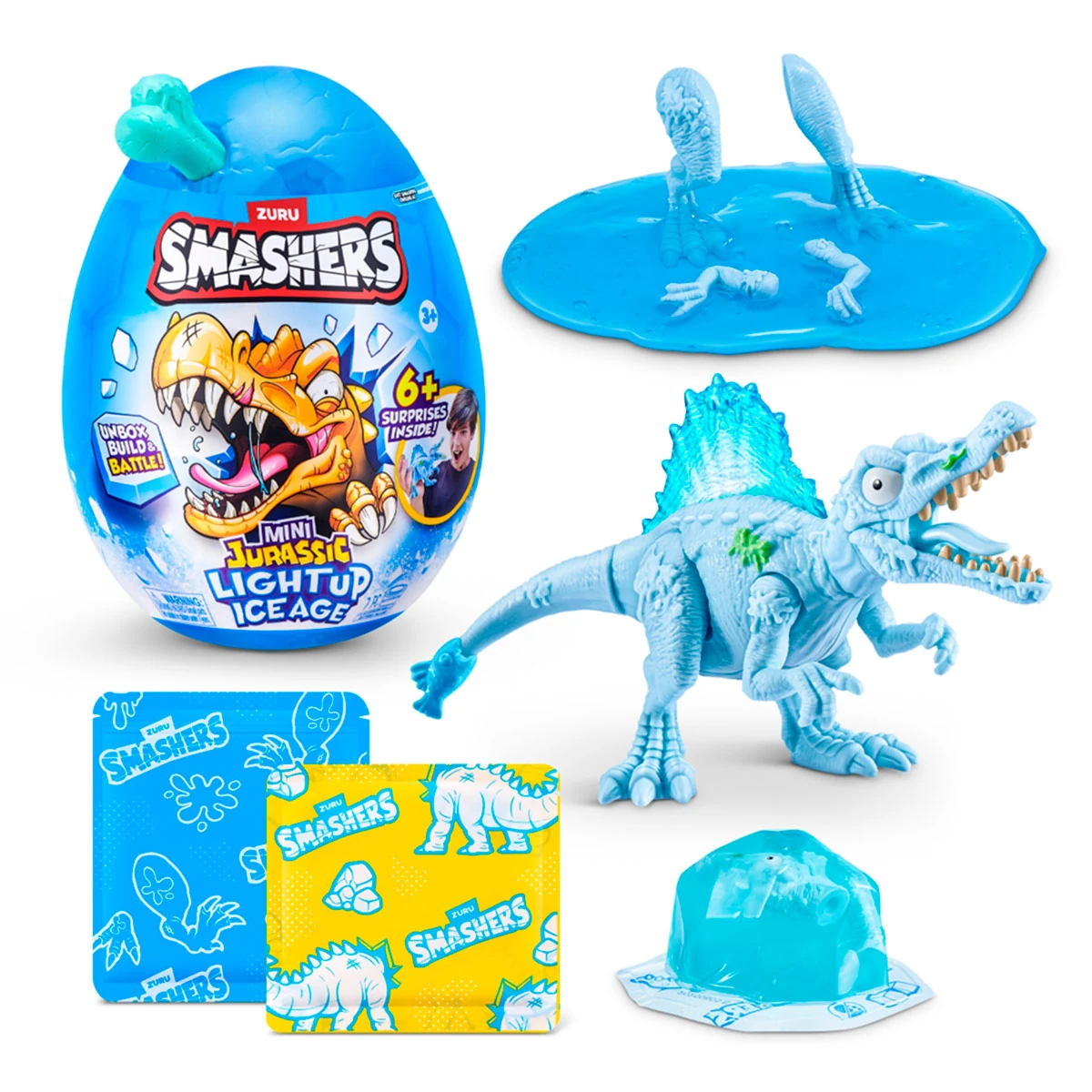 FIGURA DE ACCIÓN SMASHERS DINO PEQUEÑO EDAD DE HIELO LUMINOSO SORPRESA - 3