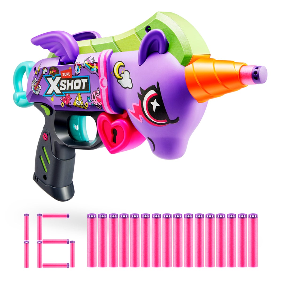 LANZADOR DE DARDOS X-SHOT BLASTERCORN DARK UNICORNIO - 1