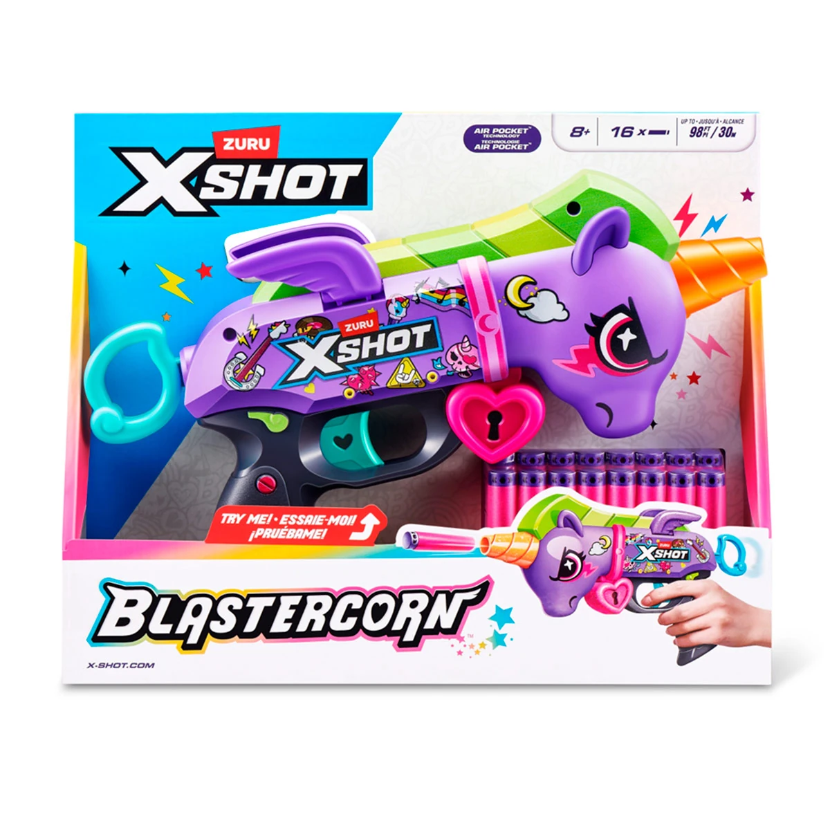 LANZADOR DE DARDOS X-SHOT BLASTERCORN DARK UNICORNIO - 3