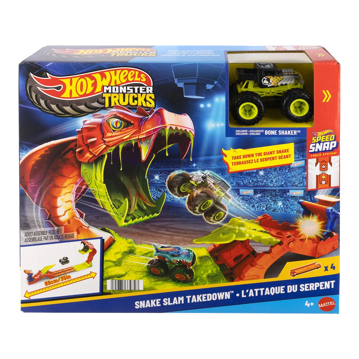 PISTA DE AUTOS HOT WHEELS MONSTER TRUCKS MORDIDA DE SERPIENTE - 13